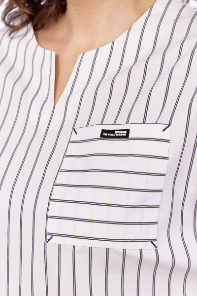 Блуза с рукавами со складками и нагрудным карманом из текстиля Jurimex 3194 - фото 4