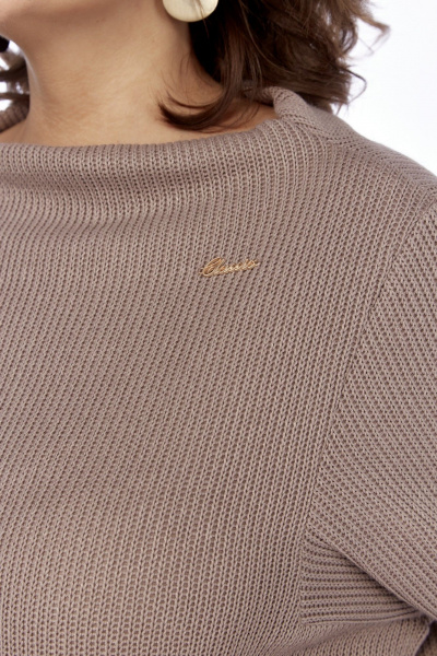 Платье из вискозы и трикотажа с съемным поясом Диомант 2005 пудра - фото 9