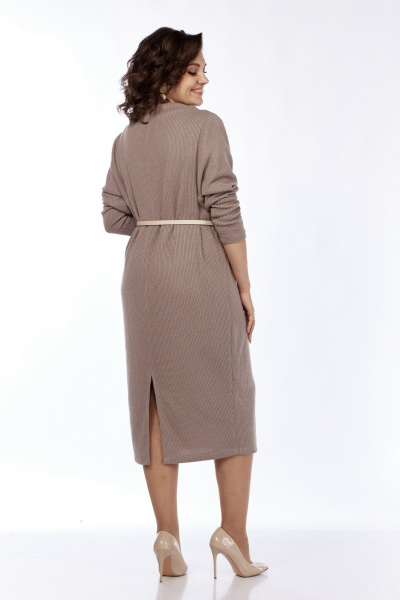Платье из вискозы и трикотажа с съемным поясом Диомант 2005 пудра - фото 3