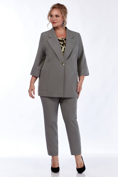 Деловой 3 предметный костюм из поливискозы: жакет, брюки и блуза Matini 1.1683 - фото 6