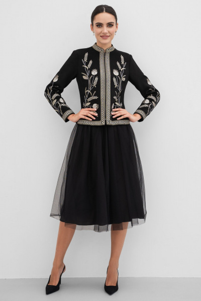 Жакет нарядный из искусственной замши с вышивкой Urs 22-507-1 - фото 6