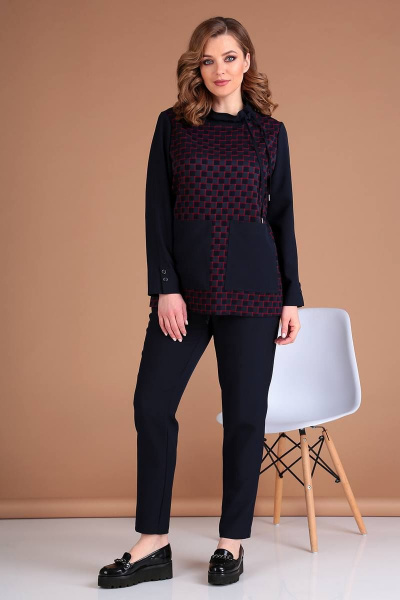 Демисезонный женский комплект блузон и брюки с карманами Liona Style 768 - фото 1