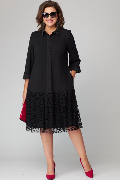 Платье EVA GRANT 7268 черный/кружево - фото 11