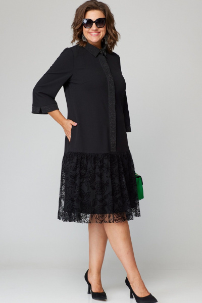 Платье EVA GRANT 7268А черный/кружево - фото 11