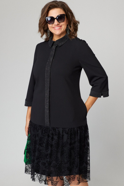 Платье EVA GRANT 7268А черный/кружево - фото 9