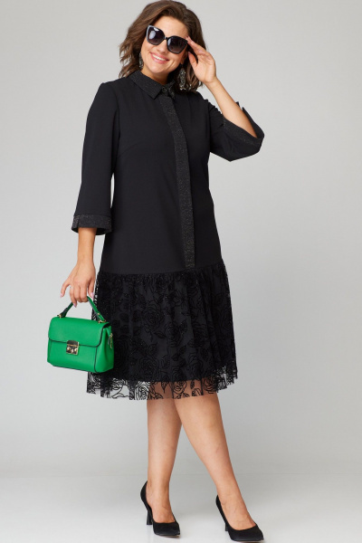 Платье EVA GRANT 7268А черный/кружево - фото 7