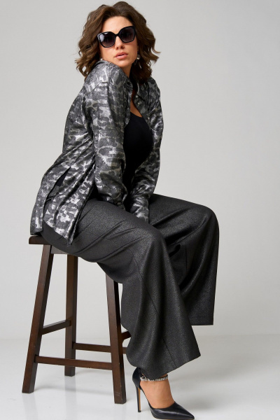 Блуза, брюки EVA GRANT 7294 серебристо-серый - фото 8