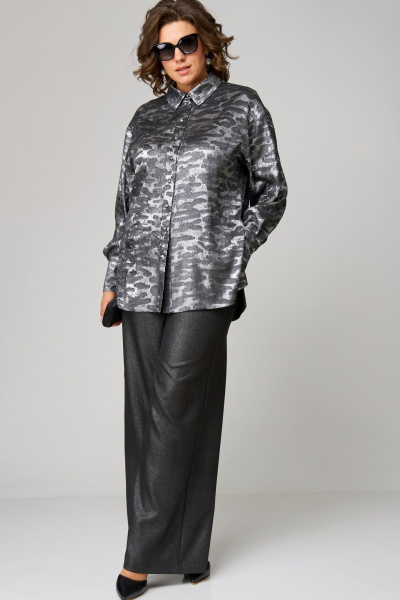 Блуза, брюки EVA GRANT 7294 серебристо-серый - фото 7