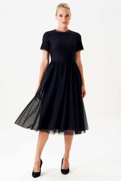 Платье из текстиля с воздушным многослойным силуэтом Urs 22-978-6 - фото 6