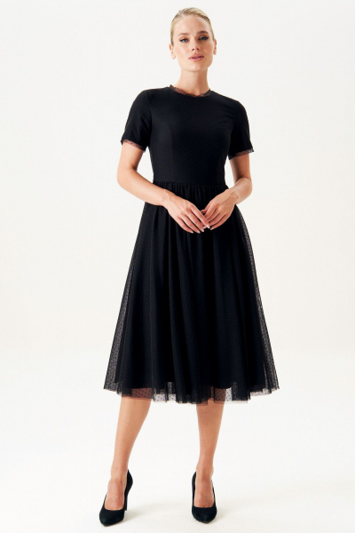 Платье из текстиля с воздушным многослойным силуэтом Urs 22-978-6 - фото 4