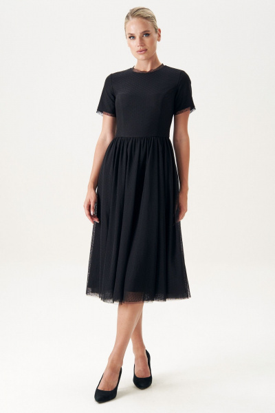 Платье из текстиля с воздушным многослойным силуэтом Urs 22-978-6 - фото 1