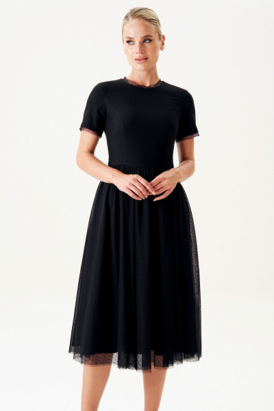 Платье из текстиля с воздушным многослойным силуэтом Urs 22-978-6 - фото 3