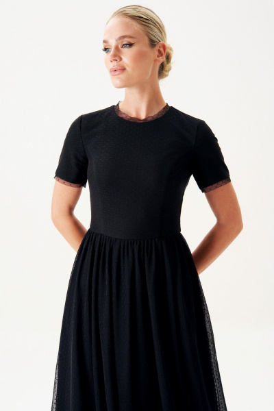 Платье из текстиля с воздушным многослойным силуэтом Urs 22-978-6 - фото 2