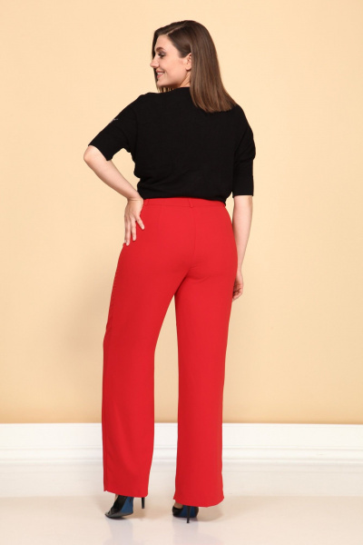 Красные деловые брюки со стрелками и застежкой Klever 376С красный - фото 4