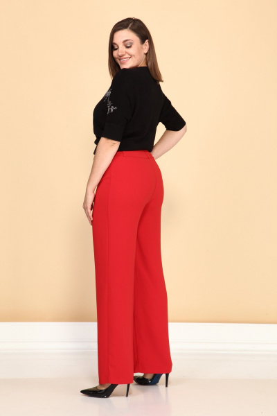 Красные деловые брюки со стрелками и застежкой Klever 376С красный - фото 3