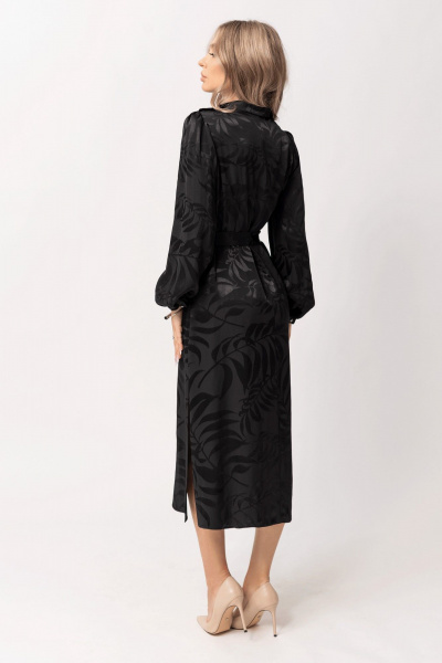 Платье прямого силуэта с втачным воротником и разрезами Golden Valley 44065 черный - фото 3