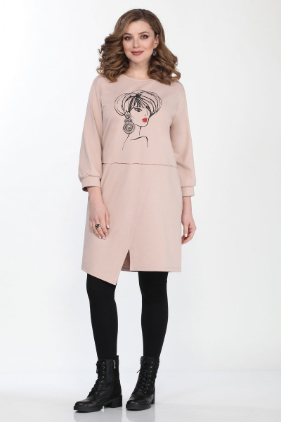 Платье с ассиметричным низом и разрезом из трикотажа Matini 3.1447 - фото 3