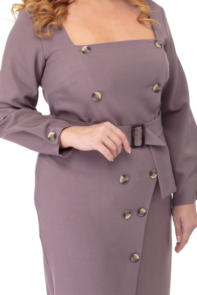 Платье с мерцающими планками и прорезными карманами Anelli 890 слива - фото 6