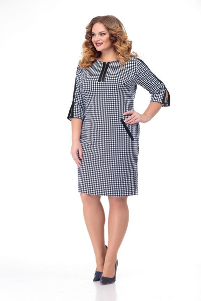 Платье с напылением под кожу и декоративной молнией Anelli 899 гусиная_лапка - фото 8