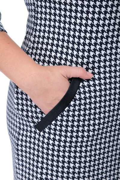 Платье с напылением под кожу и декоративной молнией Anelli 899 гусиная_лапка - фото 5