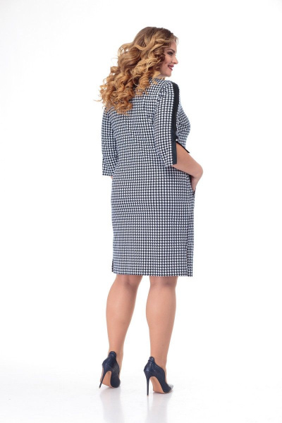 Платье с напылением под кожу и декоративной молнией Anelli 899 гусиная_лапка - фото 2