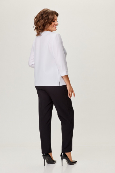 Костюм 3-ка из текстиля: жилет, блуза с нагрудными вытачками и брюки БАГРЯНИЦА 2238 - фото 8