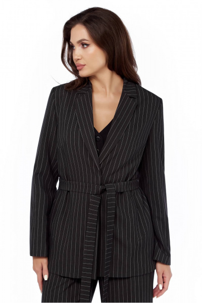 Серый жакет и брюки из вискозы с отложным воротником и вытачками LaKona 11635 графит - фото 10