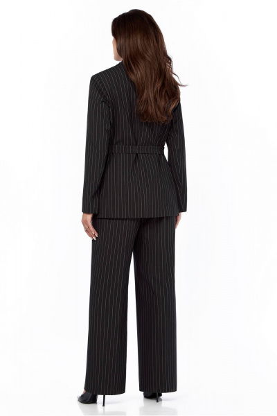 Серый жакет и брюки из вискозы с отложным воротником и вытачками LaKona 11635 графит - фото 9