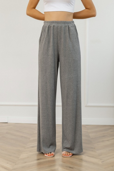 Брюки и кардиган из трикотажа высокая посадка Atelero 1111С серый - фото 6