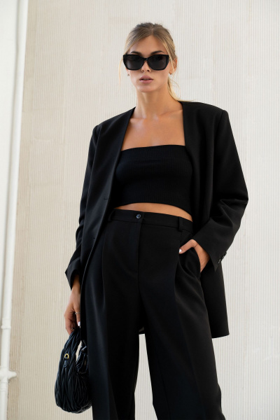 Свободные брюки с заужением и складками на пояс SILVERSPICE S-3415 - фото 2