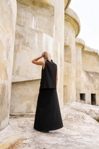 Бомбер и юбка из трикотажа с разрезом и карманами SILVERSPICE S-8439 - фото 3