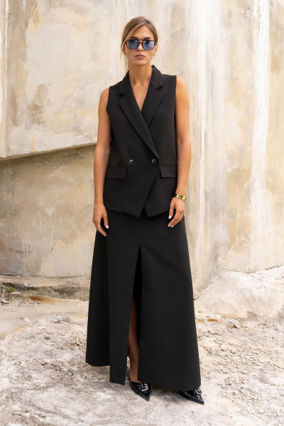 Бомбер и юбка из трикотажа с разрезом и карманами SILVERSPICE S-8439 - фото 1