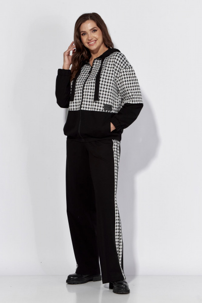 Демисезонный костюм из трикотажа с брючным и бомбером свободного силуэта TAiER 1316 - фото 6