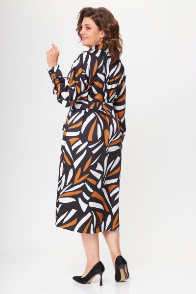 Мультиколор платье-рубашка свободного кроя с принтом и разрезами VIPPRIMO 111 мультиколор - фото 10
