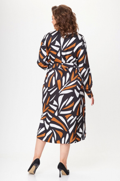 Мультиколор платье-рубашка свободного кроя с принтом и разрезами VIPPRIMO 111 мультиколор - фото 3