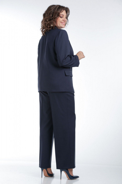 Костюм из текстиля: жакет и брюки прямого силуэта VIA-Mod 638 синий - фото 6
