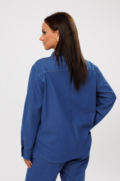 Джинсовый костюм из тянущегося денима с рубашкой и классическими брюками Mubliz 227 - фото 14