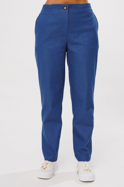 Джинсовый костюм из тянущегося денима с рубашкой и классическими брюками Mubliz 227 - фото 4