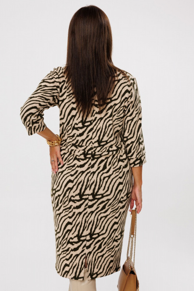 Платье с принтом зебра, отрезное по линии талии и шнуром Mubliz 211 зебра - фото 12