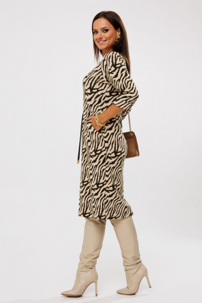 Платье с принтом зебра, отрезное по линии талии и шнуром Mubliz 211 зебра - фото 10