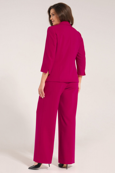 Классические расклешённые брюки с высокой посадкой Панда 131520w малиновый - фото 2