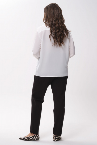 Черные расклешённые брюки классического кроя для города Панда 163440w молочный - фото 3