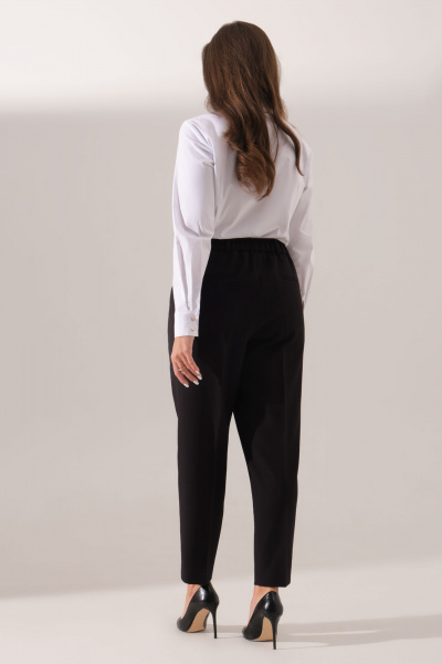 Прямые брюки из текстиля с высокой посадкой и карманами Панда 165660w черный - фото 2