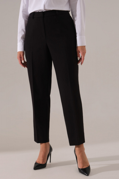 Прямые брюки из текстиля с высокой посадкой и карманами Панда 165660w черный - фото 3