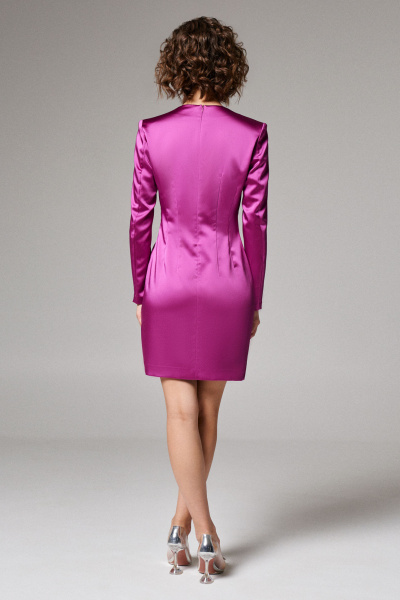 Фиолетовое платье из атласной ткани для особых случаев Панда 165980w сиреневый - фото 3