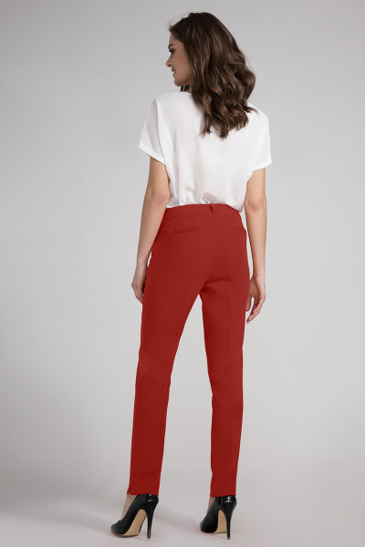 Брюки красные узкие с разрезами для ежедневных образов Панда ПА-422860 терракотовый - фото 2