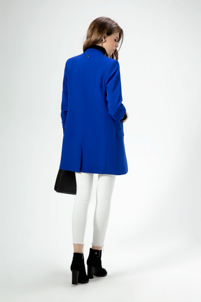 Жакет удлиненный в стиле кэжуал на подкладке Панда ПА-453530 васильковый - фото 2