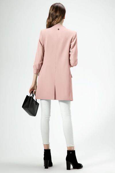 Жакет удлиненный в стиле кэжуал с карманами Панда ПА-453530w розовый - фото 2