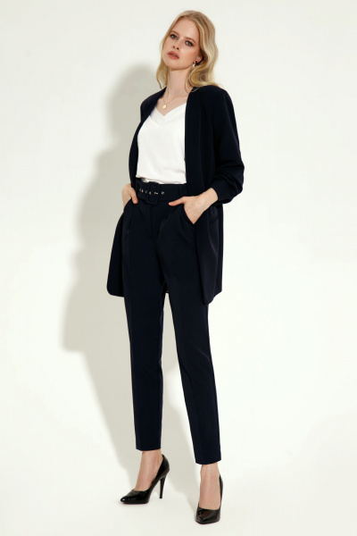 Жакет с шлицей и карманами в классическом стиле Панда ПА-453530w темно-синий - фото 1