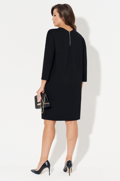 Платье из трикотажа с декоративной молнией и карманами Панда ПА-453680 черный - фото 5
